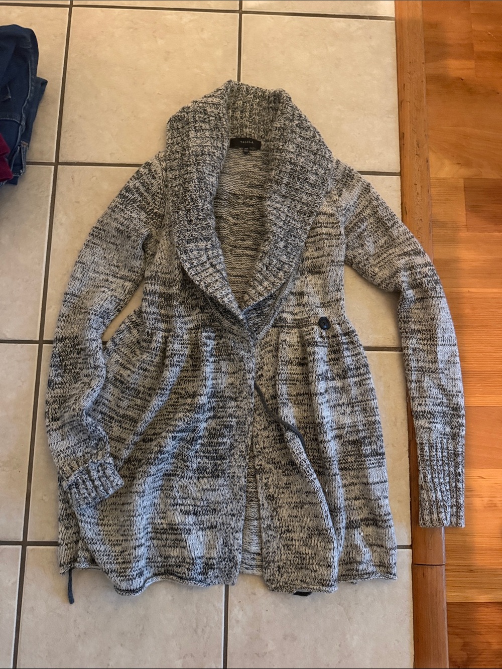 Talula Gray Marled Shawl Collar Cardigan